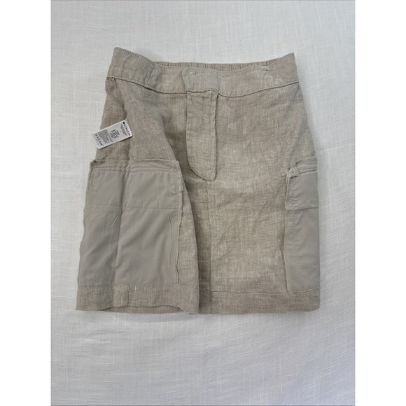 Athleta Women 4 Skirt Voyager Beige Linen Buckle Cargo Pocket Utility Athleisure - Picture 9 of 13